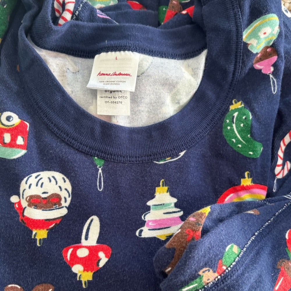 Hanna Andersson Heirloom Ornaments Holiday Print Pajamas - Navy - Picture 6 of 6
